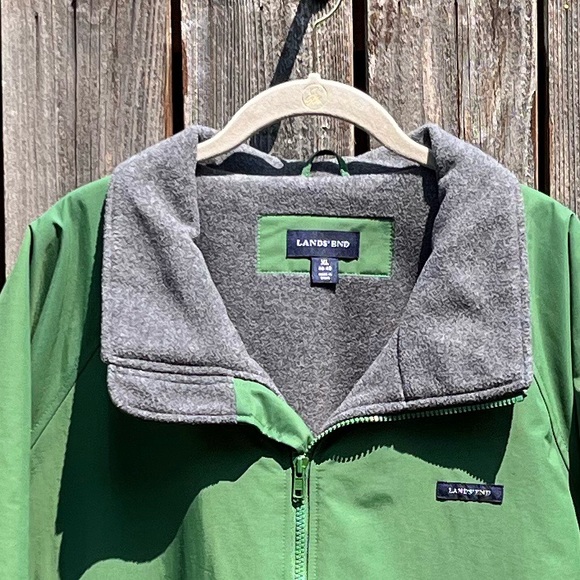 Land’s End windproof green coat size XL - Picture 3 of 16